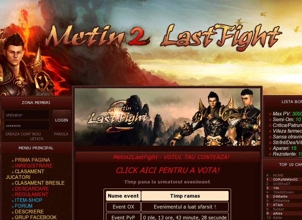 Metin2 PvP Server LastFight Top LF - Metin2 top 100...